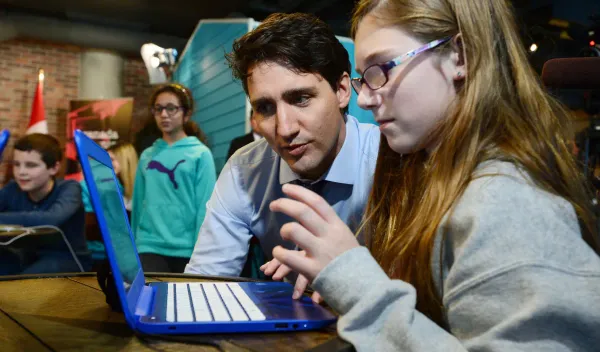 Prime Minister Justin Trudeau attends launch of Hour of Code in Canada